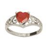 Ruby White Gold Ring - Heart