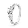 Cubic Zirconia CZ White Gold Ring - Engagement Sparkler