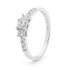 Diamond White Gold Ring - Three Stone Shoulder