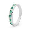 Emerald and Cubic Zirconia CZ White Gold Ring - Eternity