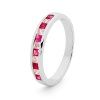 Ruby and Cubic Zirconia CZ White Gold Ring