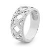 Diamond White Gold Ring - Plait Band