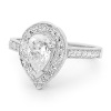 Cubic Zirconia CZ White Gold Ring - Pear Halo