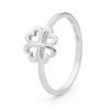 White Gold Ring - Lucky Four Leaf Clover