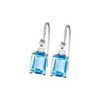Blue Topaz and Diamond White Gold Earrings - Hook