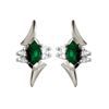Emerald and Diamond White Gold Earrings