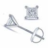 Diamond White Gold Earrings .07ct Square