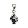 Sapphire and Diamond White Gold Pendant