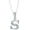 Diamond White Gold Pendant - S Initial