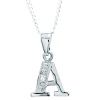 Diamond White Gold Pendant - A Initial