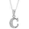 Diamond White Gold Pendant - C Initial