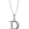 Diamond White Gold Pendant - D Initial