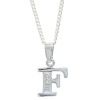 Diamond White Gold Pendant - F Initial