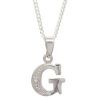 Diamond White Gold Pendant - G Initial