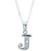 Diamond White Gold Pendant - J Initial