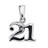 Diamond White Gold Pendant - 21 Number