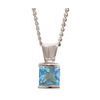 Blue Topaz White Gold Pendant