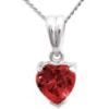 Ruby White Gold Pendant - Heart