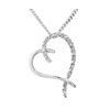 Diamond White Gold Pendant - Heart Crossover