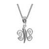 Cubic Zirconia CZ White Gold Pendant - Butterfly