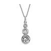 Cubic Zirconia CZ White Gold Pendant - Trilogy