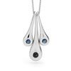 Sapphire White Gold Pendant - Liquid Drop