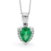 Emerald and Diamond White Gold Pendant - Pear Cluster