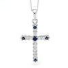 Sapphire White Gold Pendant - Cross